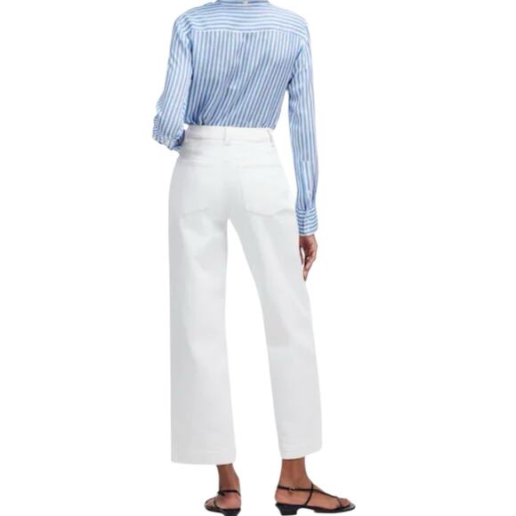 NWT Madewell Tile White The Perfect Vintage Wide Leg Crop Jeans Size 25 - Picture 3 of 11